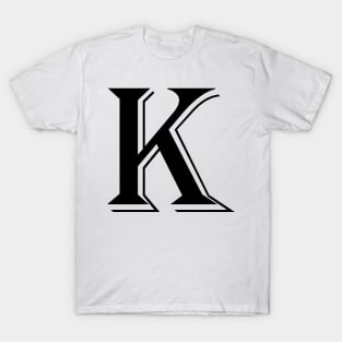 Black letter K in vintage style T-Shirt